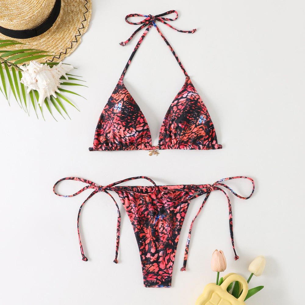 Sexy floral halterneck bikini