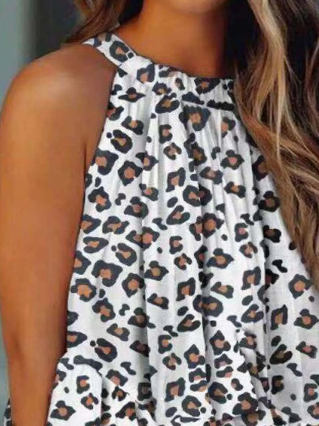 Ruffled Printed Halter Neck Cami Top - tif-shop24.de