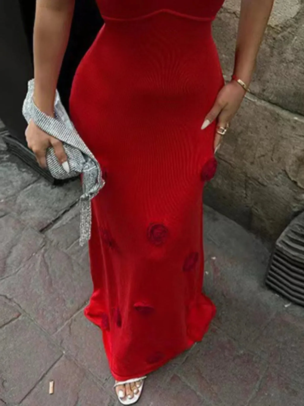 Flower Maxi Sweater Cami Dress - tif-shop24.de