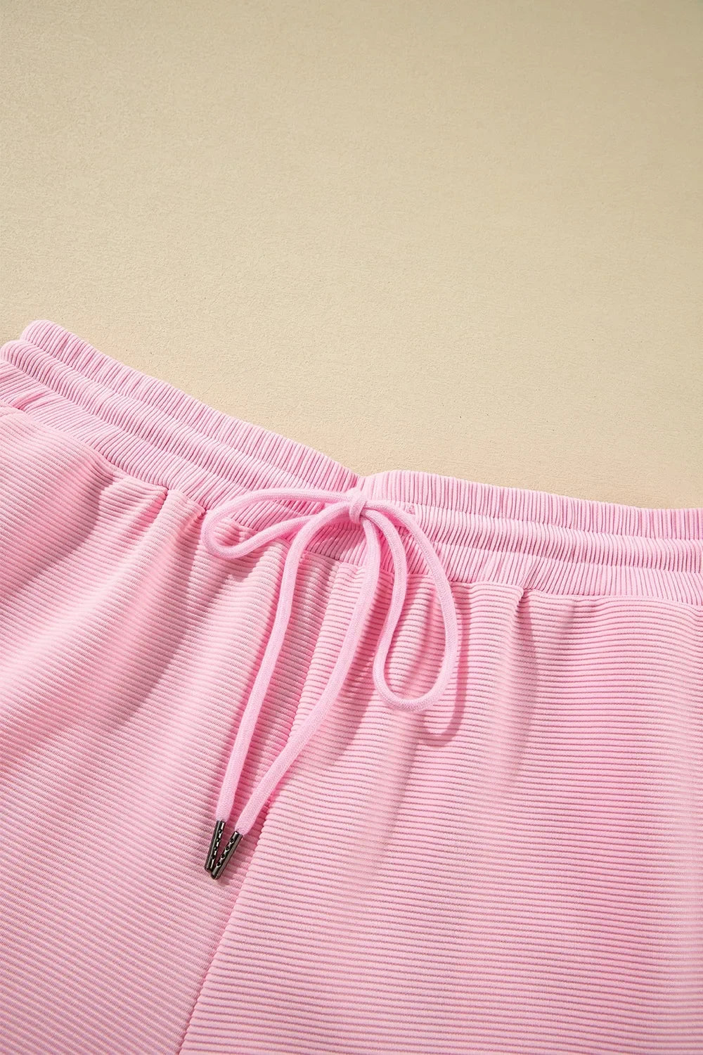 Textured Ruffled Sleeve Zipped Top and Wide Leg Pants Set - tif-shop24.de