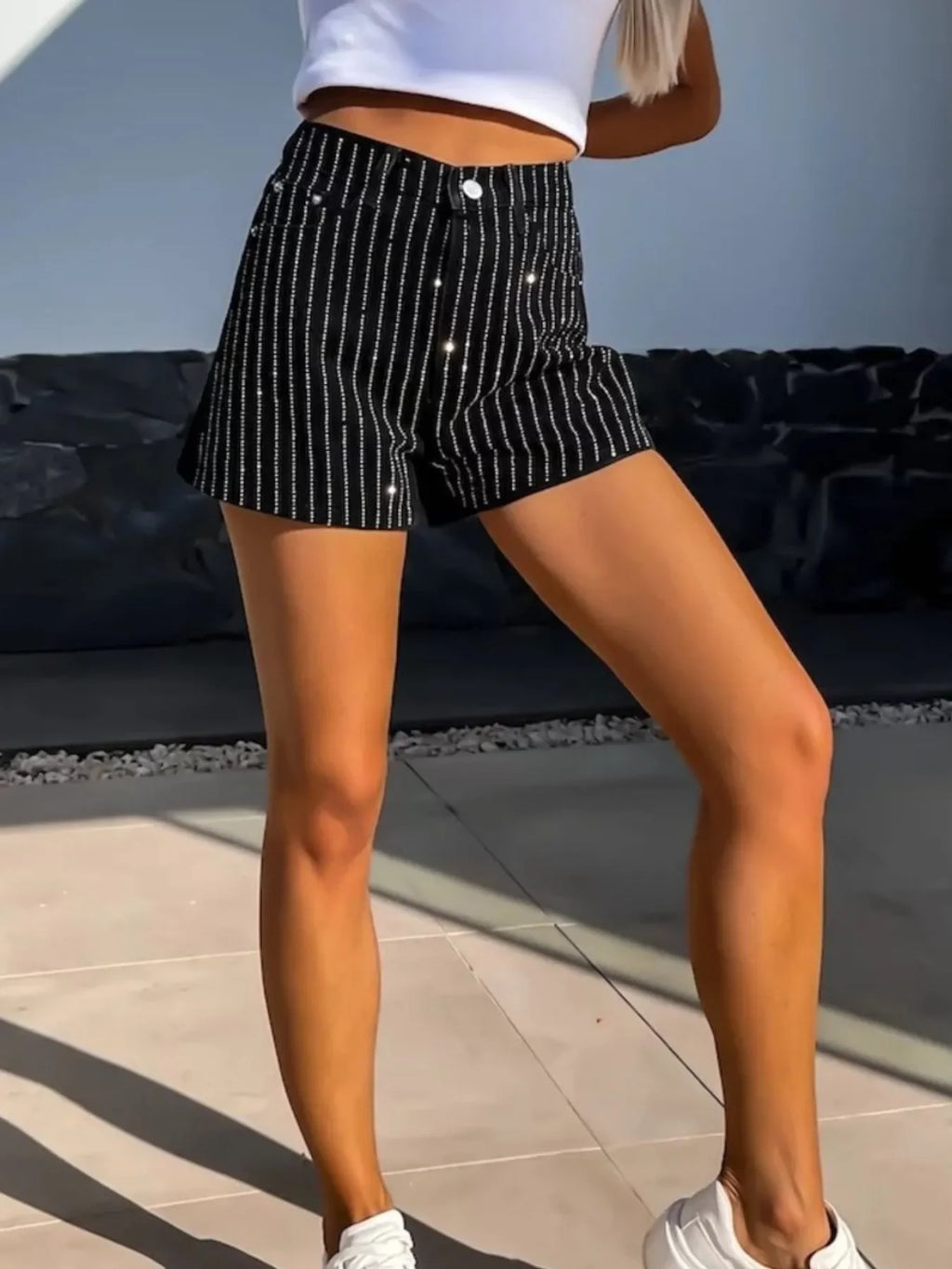 High Waist Wash Denim Shorts - tif-shop24.de