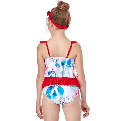 New Children's Ruffle High Waist Bikini European and American Style Split Girls Swimsuit