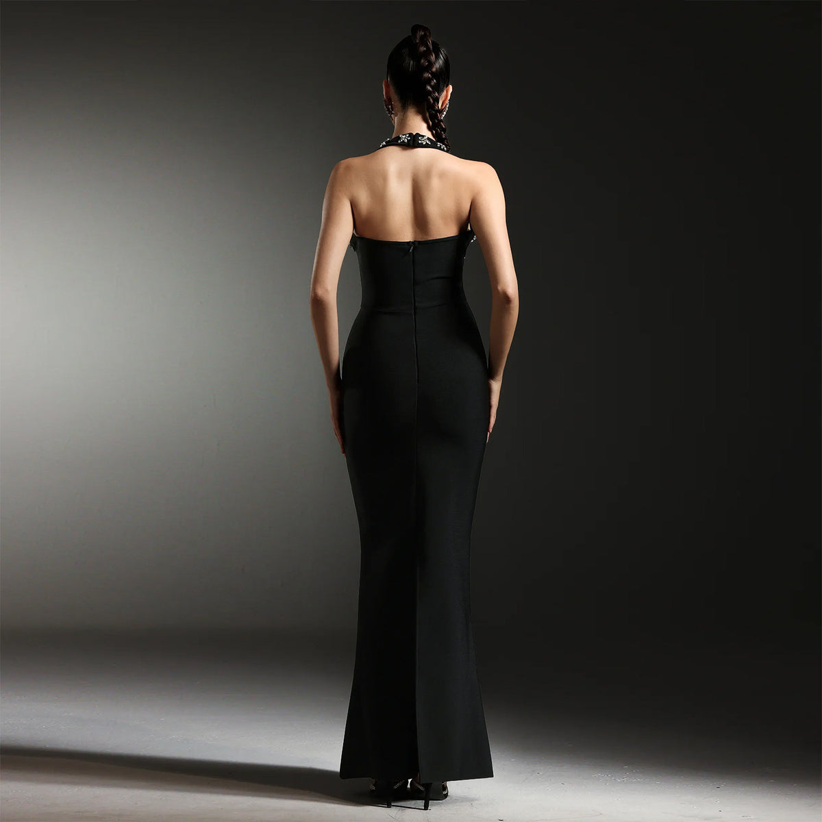 Elegant Backless Sequined Halter Neck Dress for Women Fashionable  Chic and Sophisticated Design