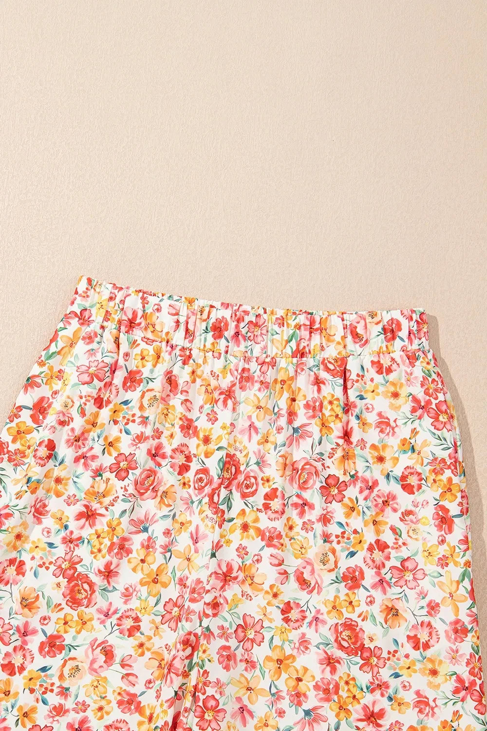 Boho Floral Bandeau Top and High Waist Wide Leg Pants Set - tif-shop24.de