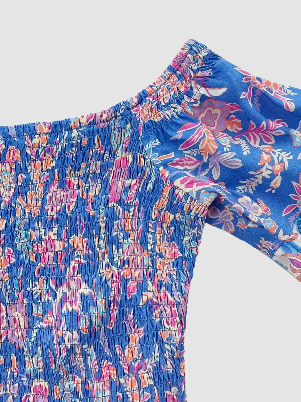 Smocked Off-Shoulder Printed Top and Skirt Set - tif-shop24.de