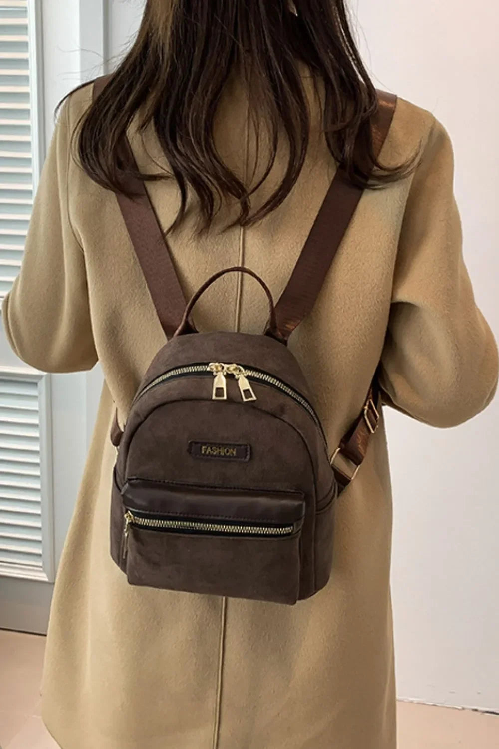 Suede Adjustable Strap Backpack Bag - tif-shop24.de