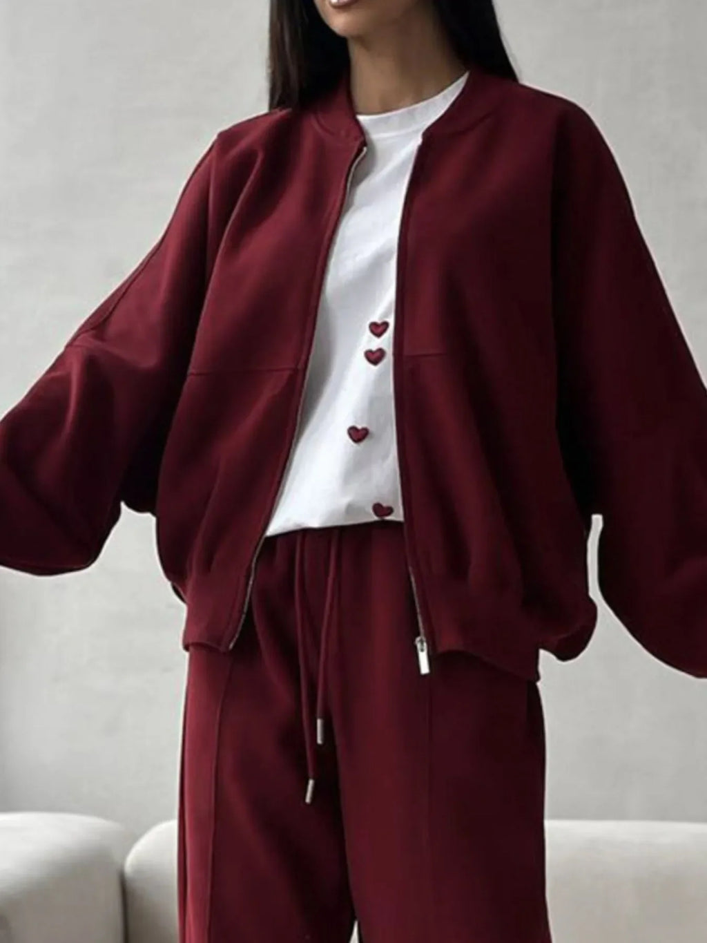 Plus Size Heart Round Neck Short Sleeve T-Shirt - tif-shop24.de