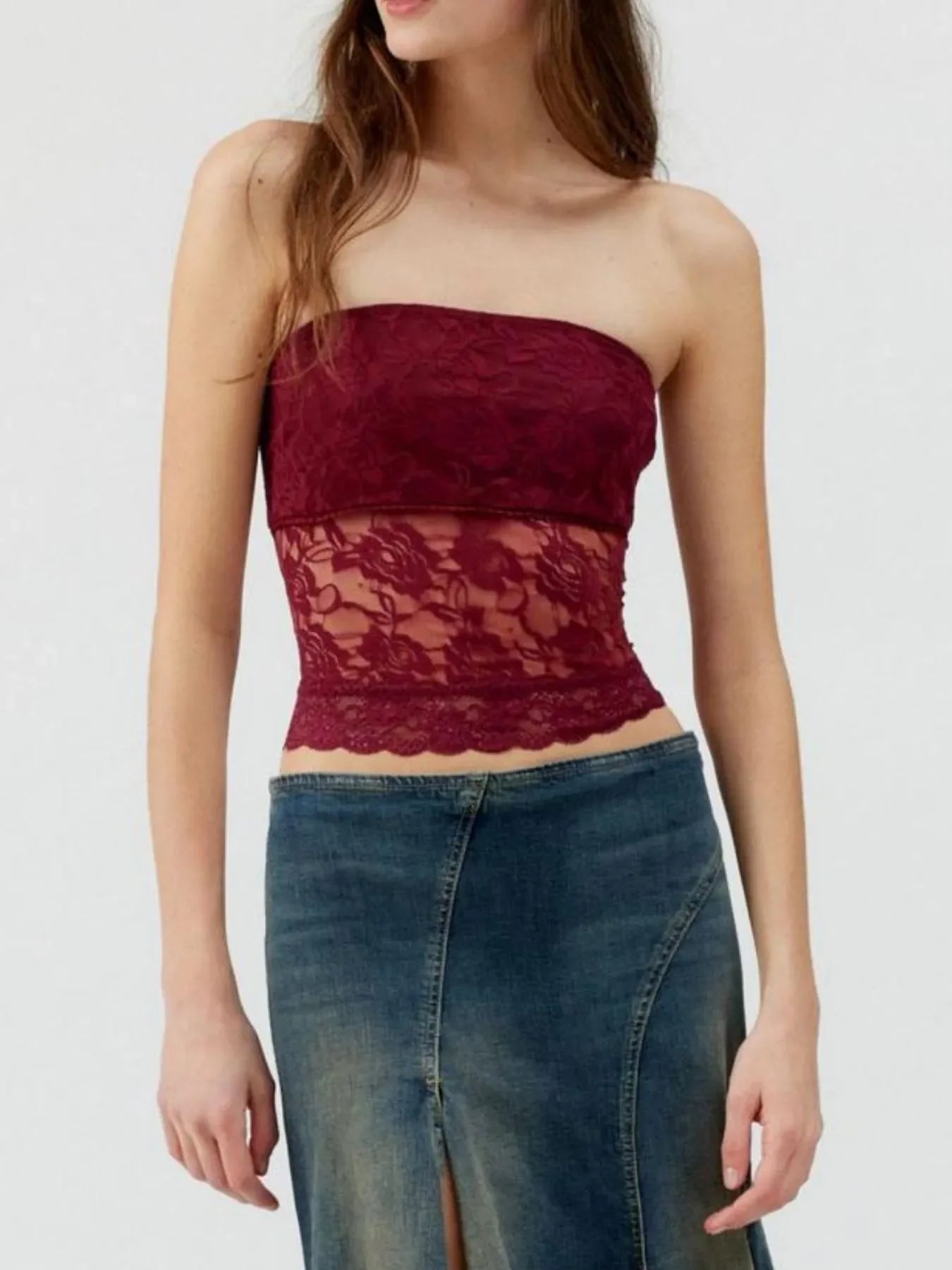 Lace Strapless Tube Top - tif-shop24.de