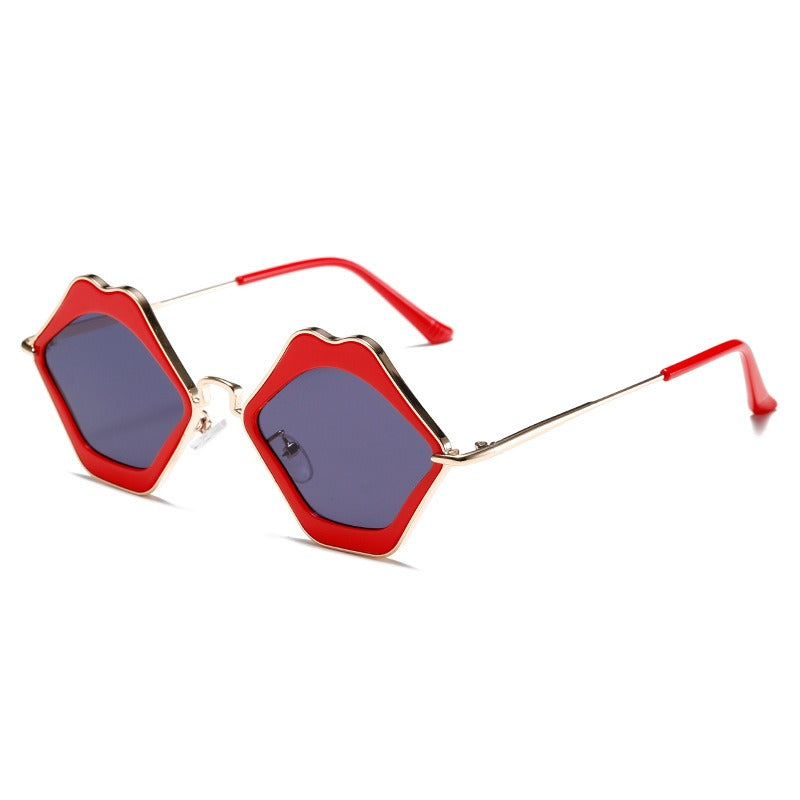 Lip metal sexy sunglasses with UV protection