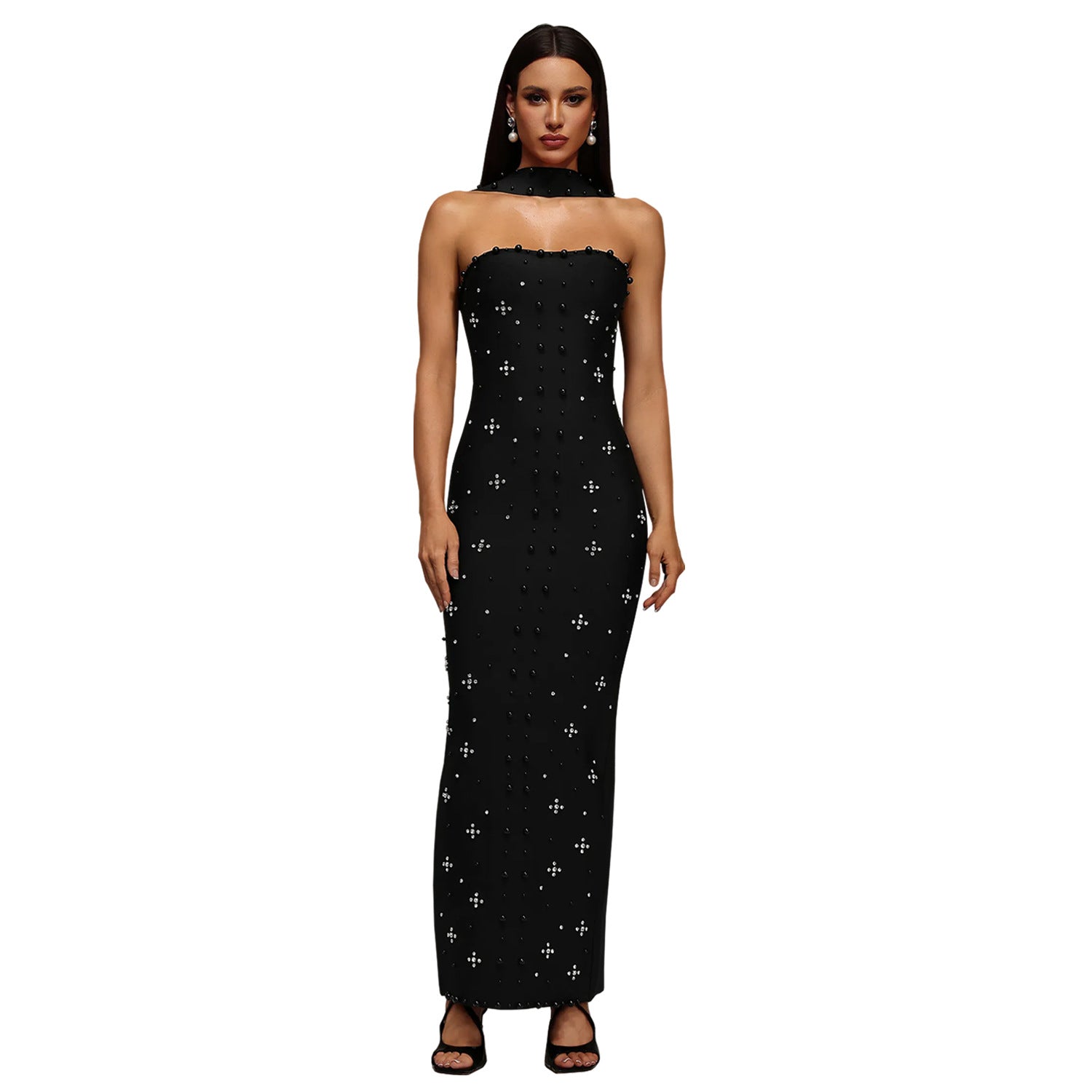 Elegant Embellished Bodycon Strapless Dress for Women