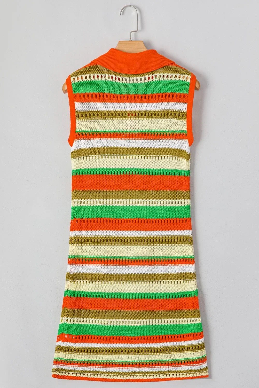 Openwork Stripe Sleeveless Sweater Dress - tif-shop24.de