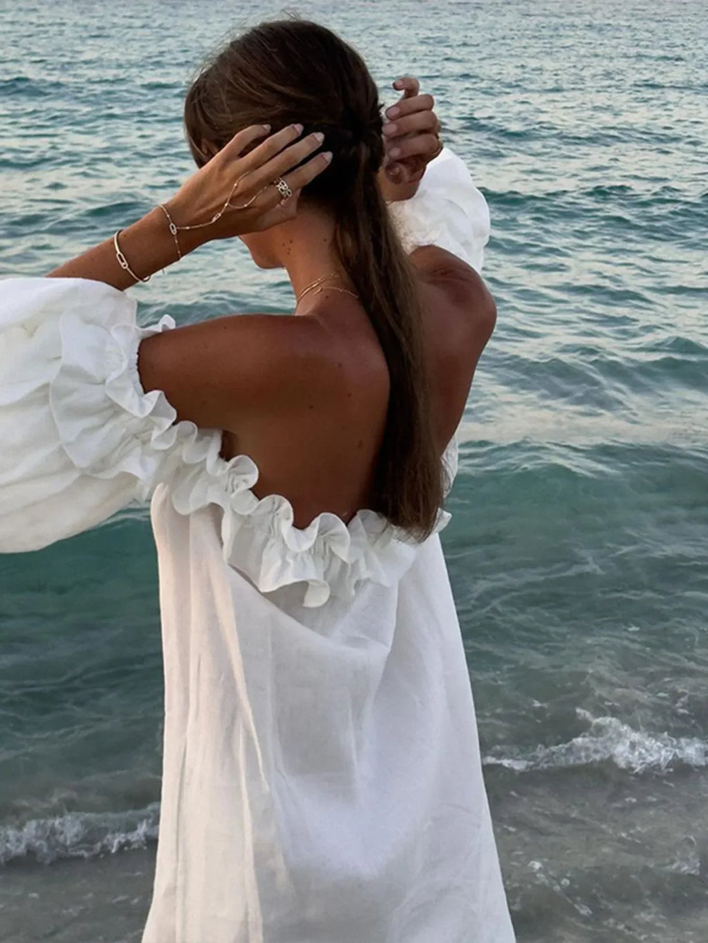 Side Slit Off-Shoulder Dress - tif-shop24.de