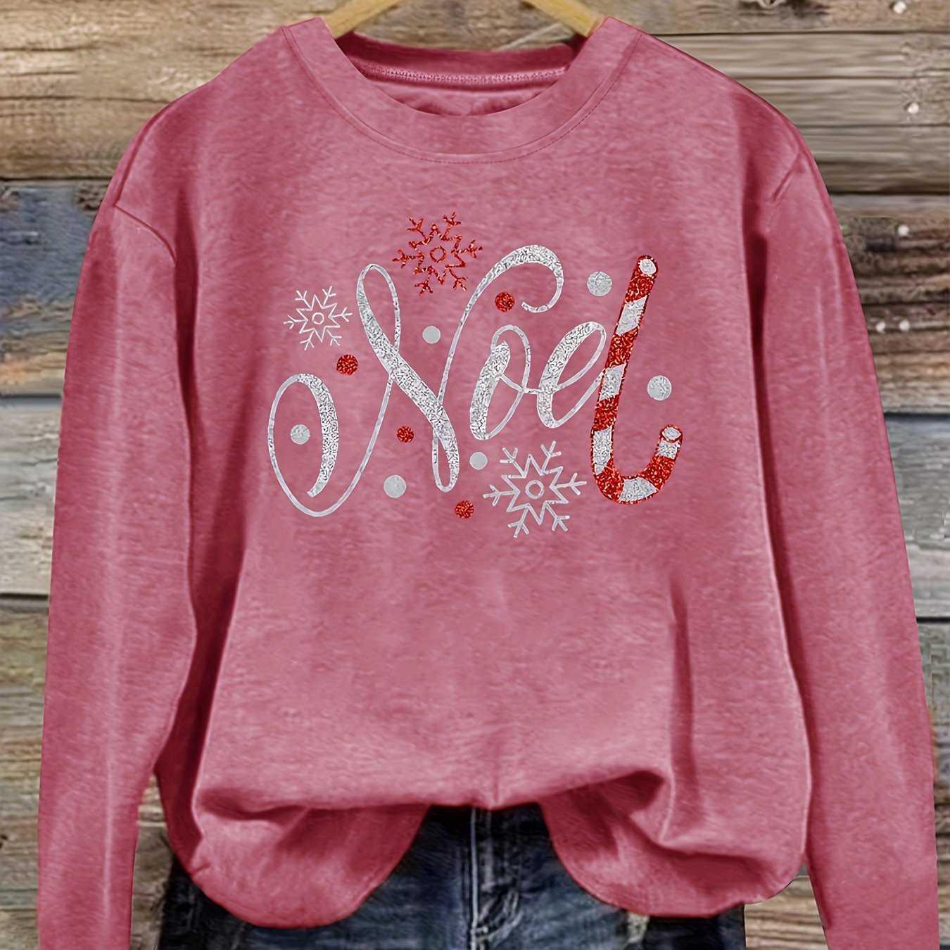 Damen Vintage Weihnachtspullover Schneeflocke Zuckerstange