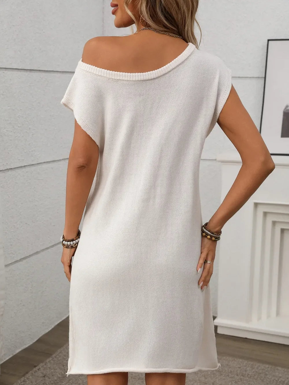 One Shoulder Mini Sweater Dress - tif-shop24.de
