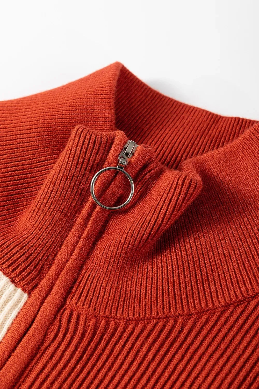 Striped Quarter Zip Cap Sleeve Sweater Dress - tif-shop24.de