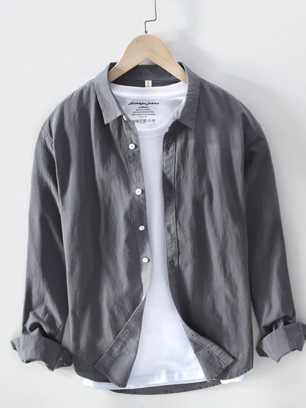 Men's Plus Size Long Sleeve Button-Up Shirt - tif-shop24.de