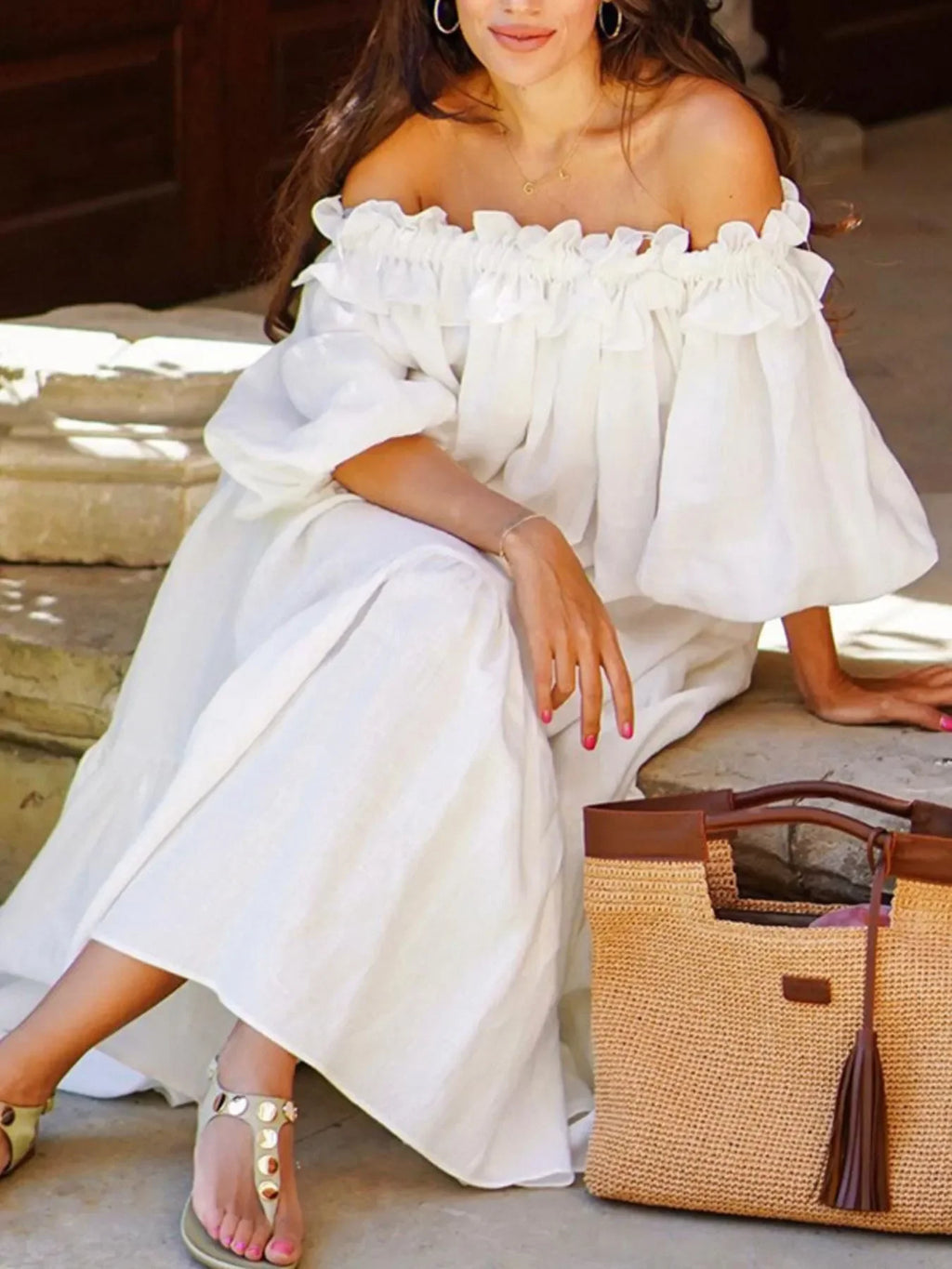 Side Slit Off-Shoulder Dress - tif-shop24.de