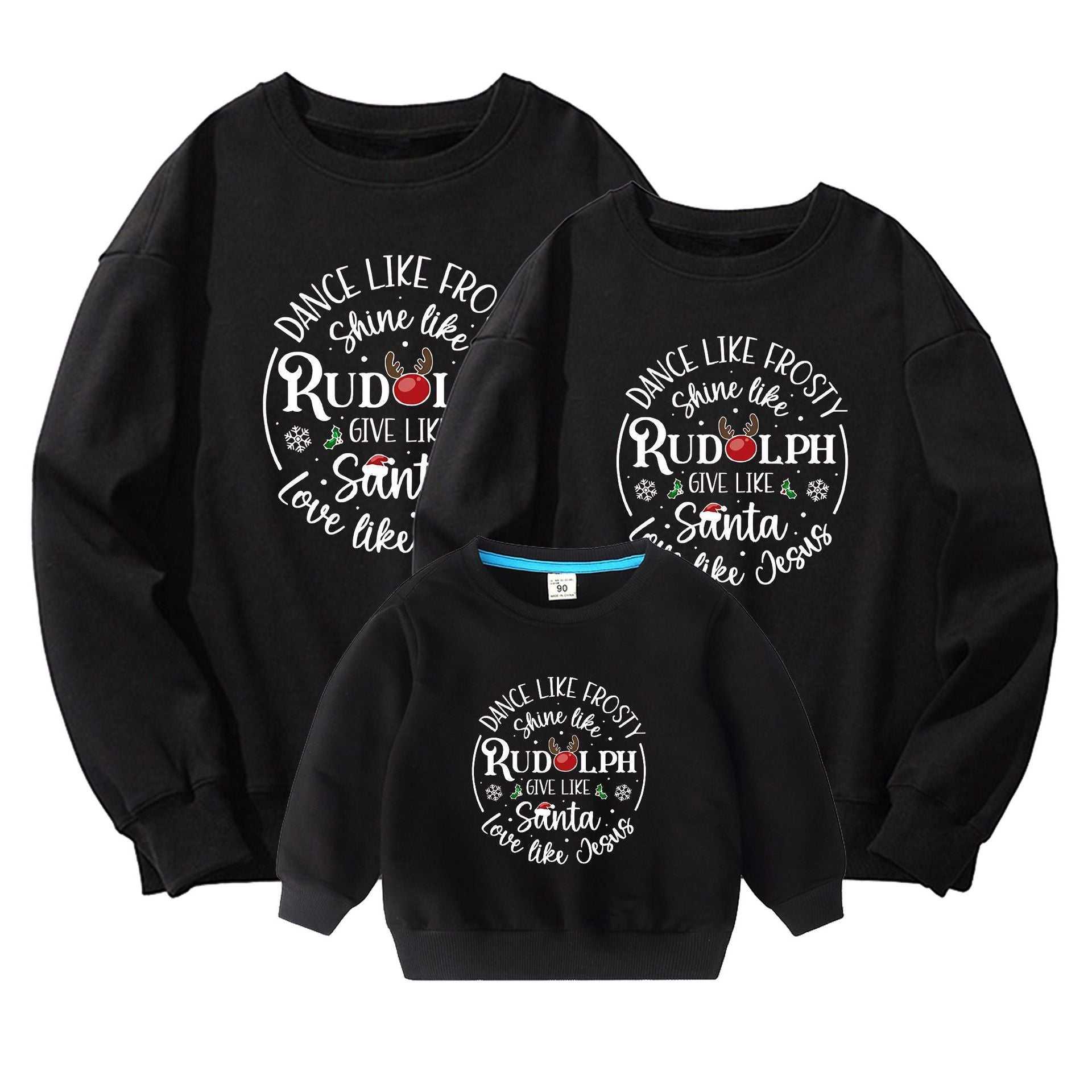 Partner-Look Hoodie Baumwolle T-Shirt Familie Weihnachten 