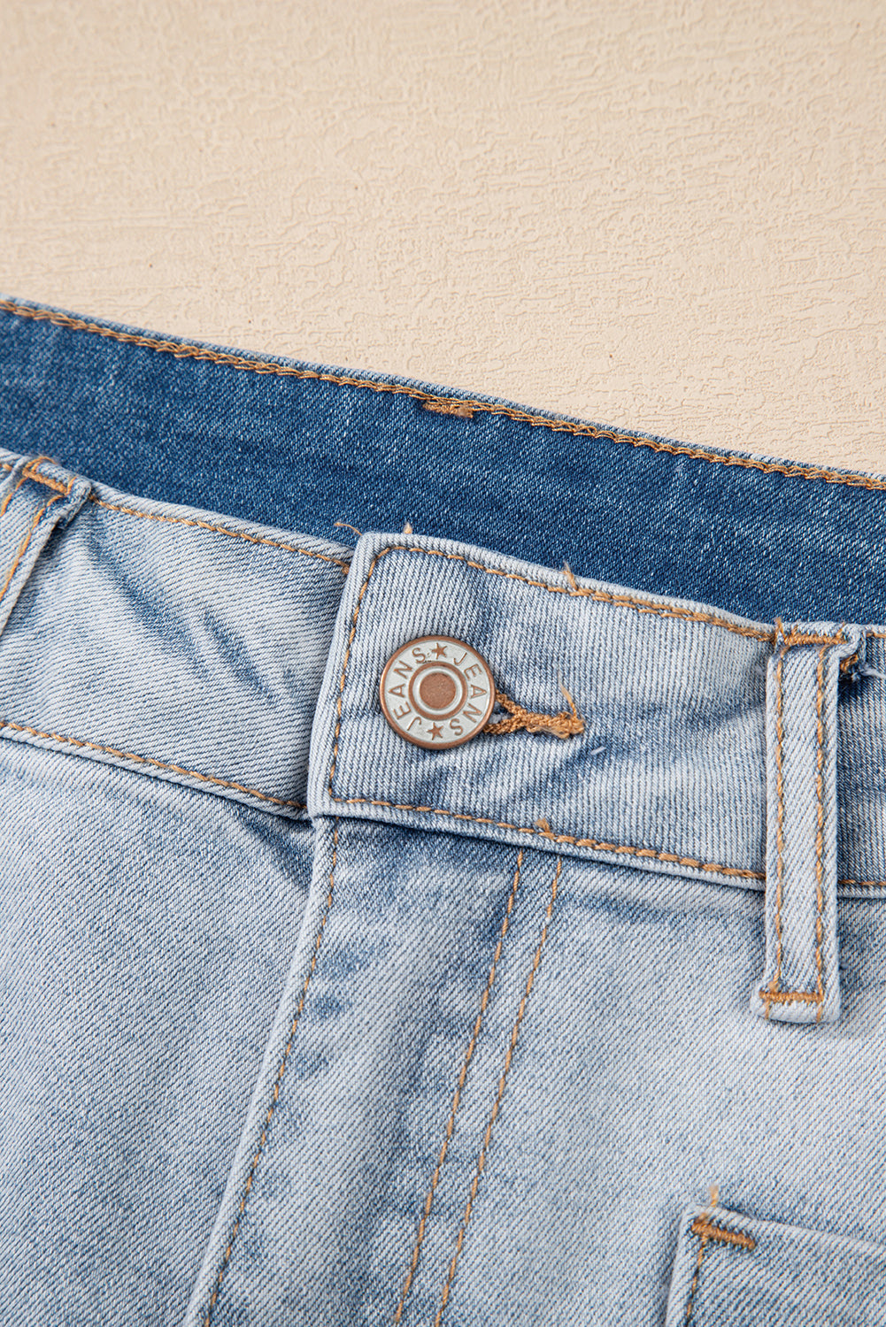 Beau Blue Light Wash High Rise Denim Shorts