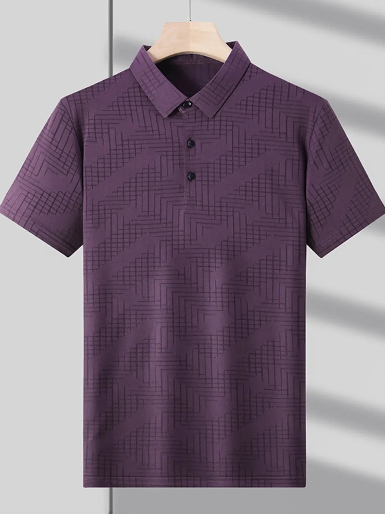 Men's Plus Size Textured Short Sleeve Polo Shirt - tif-shop24.de