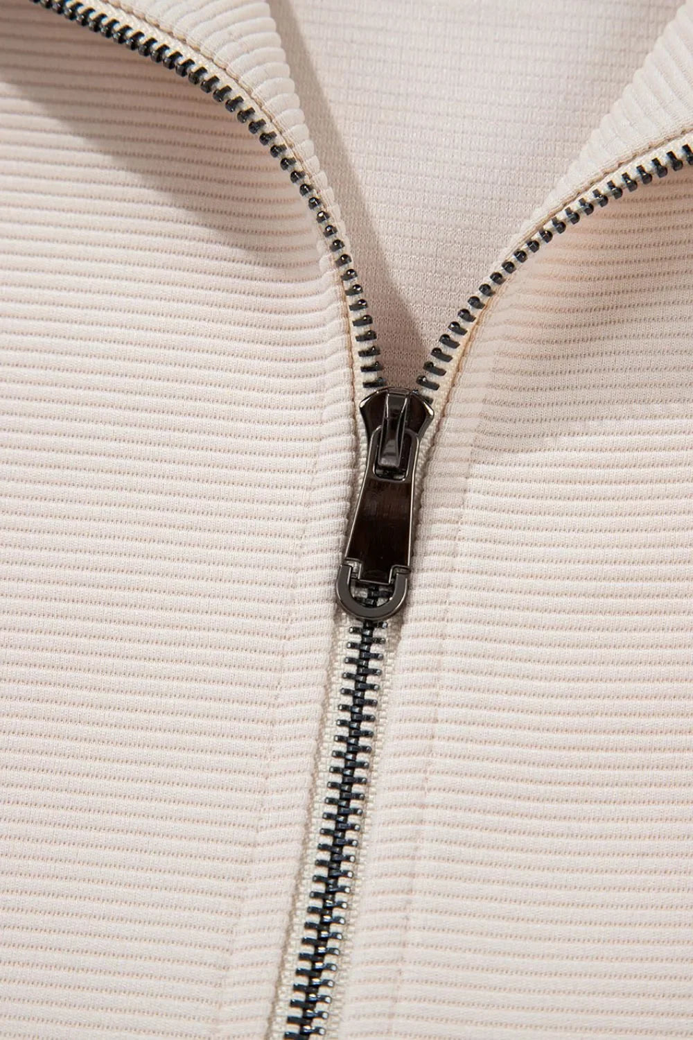 Textured Ruffled Sleeve Zipped Top and Wide Leg Pants Set - tif-shop24.de