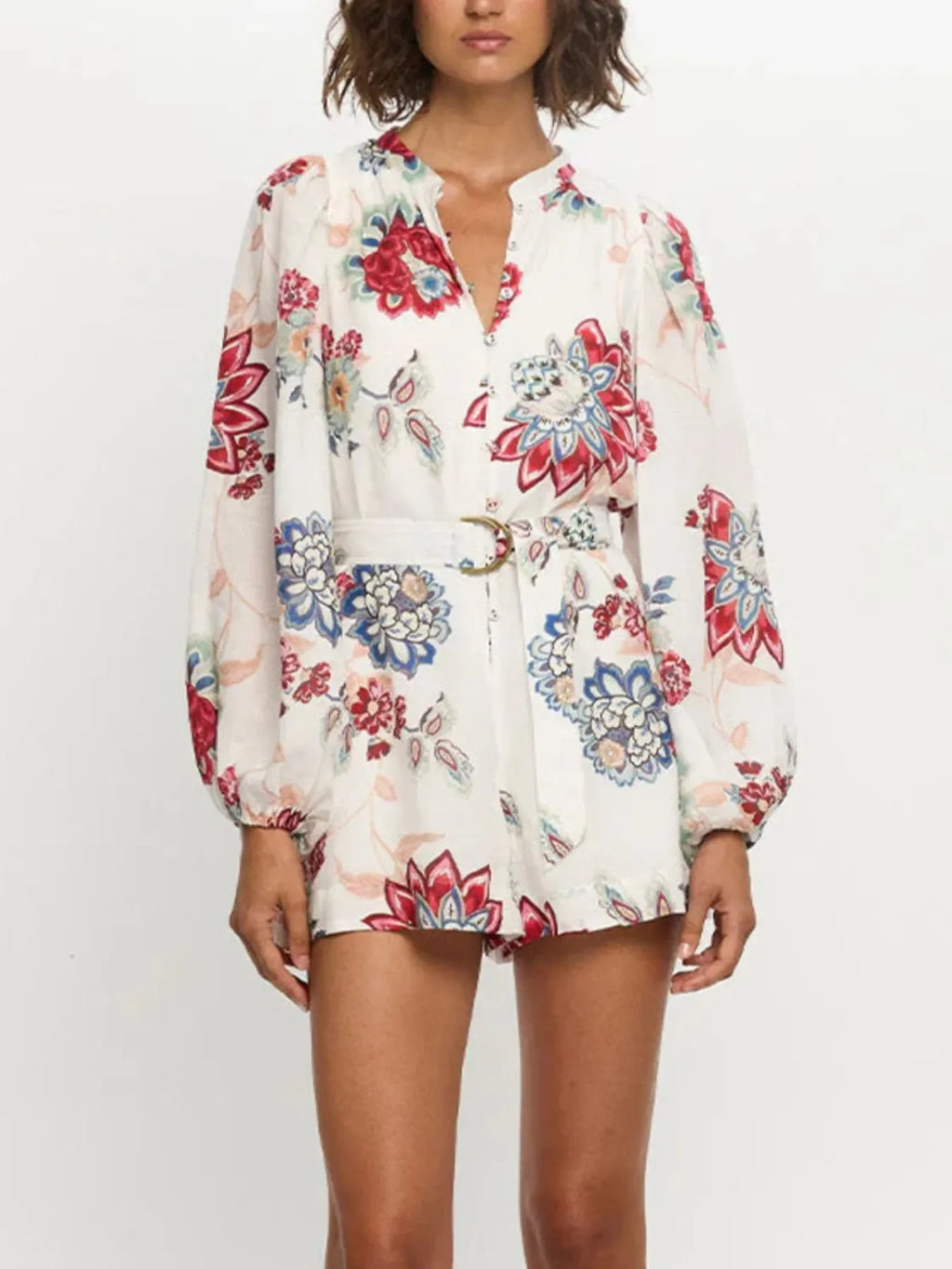 Floral Print Long Sleeve Romper - tif-shop24.de