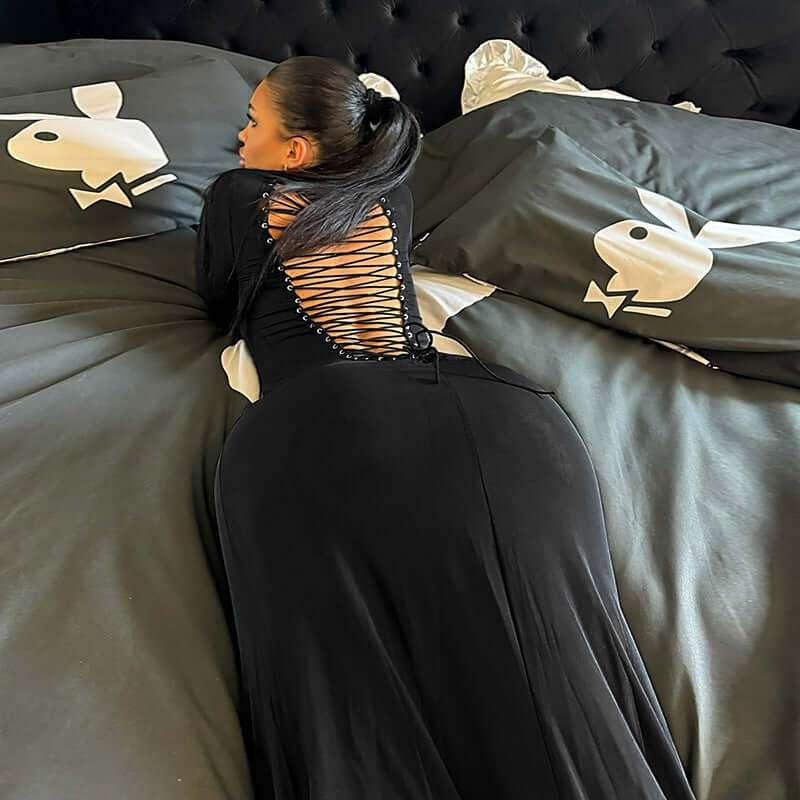 Front and back tied long dress for women Elegant Luxus - tif-shop24.de