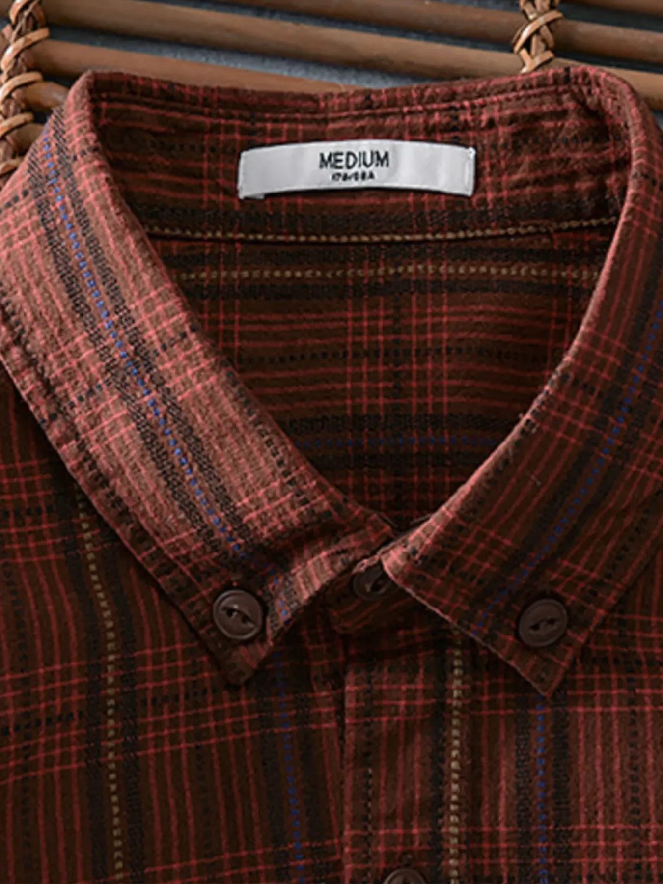 Men's Plus Size Button Up Long Sleeve Plaid Shirt - tif-shop24.de