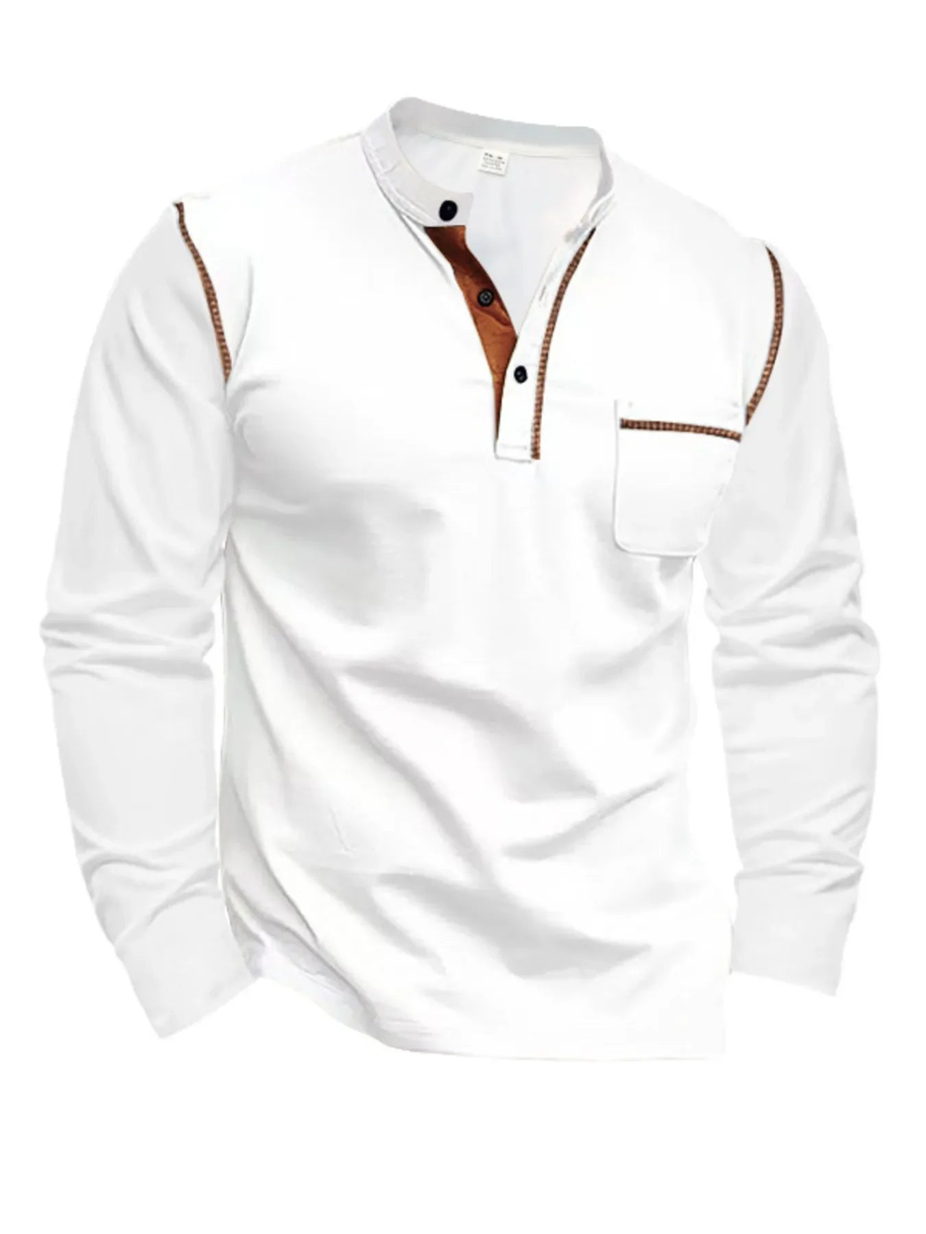 Men's Full Size Long Sleeve Polo with Contrast Trim Plus Size - tif-shop24.de
