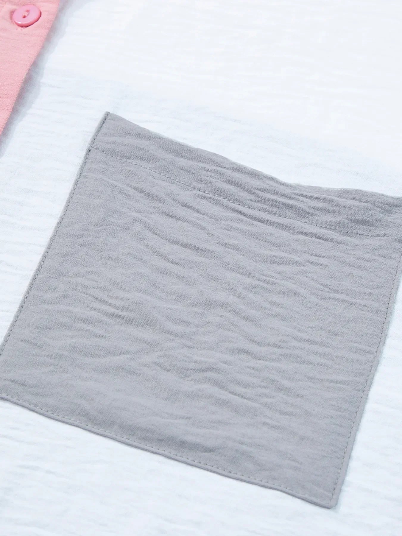 Color Block Oversized Button-Up Shirt with Chest Pocket - tif-shop24.de