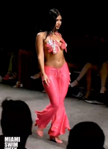 European and American T stage show new sequin flower split strap shiny bikini swimsuit for women