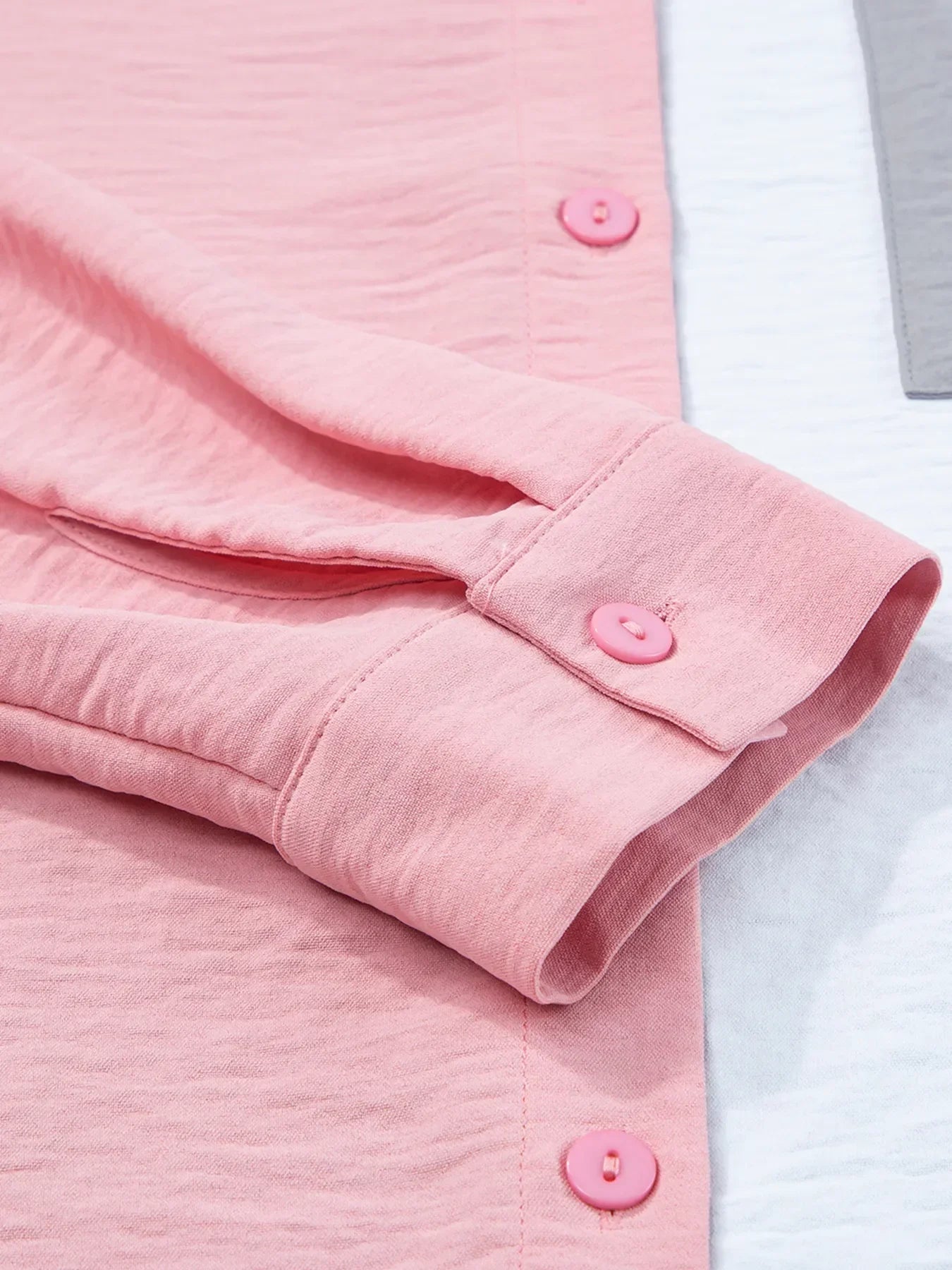 Color Block Oversized Button-Up Shirt with Chest Pocket - tif-shop24.de