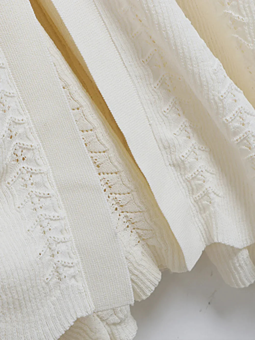 Openwork Round Neck Long Sleeve Sweater Dress - tif-shop24.de