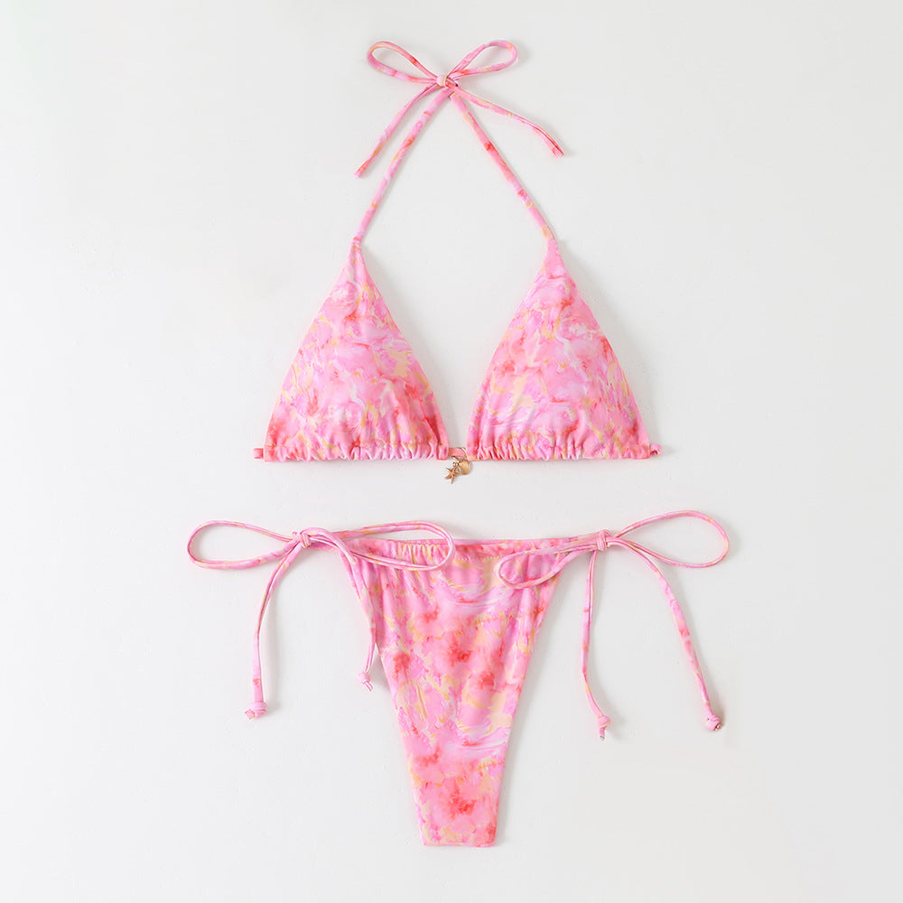Sexy floral halterneck bikini