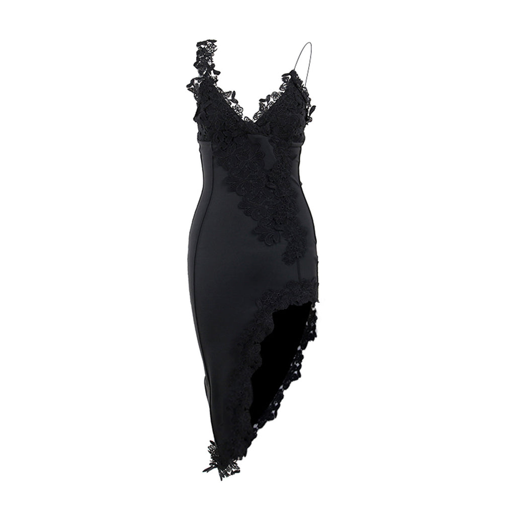 Style Sexy Deep V Neck Strap Dress Fitted Bodice Backless Party Chic Bodycon Mini Dress
