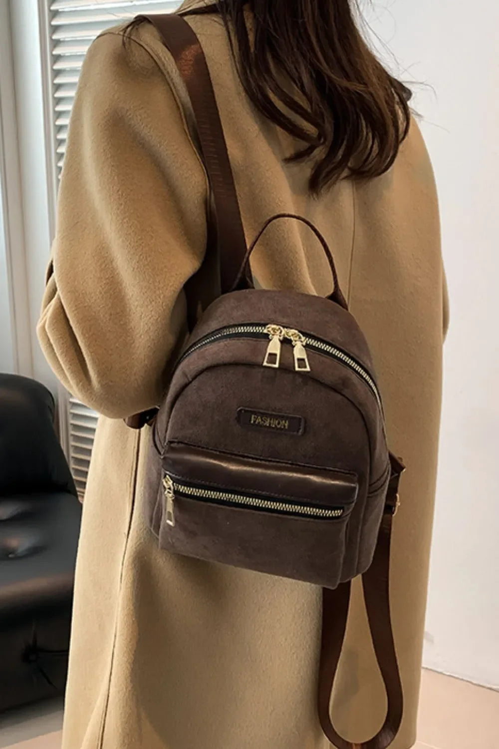 Suede Adjustable Strap Backpack Bag - tif-shop24.de