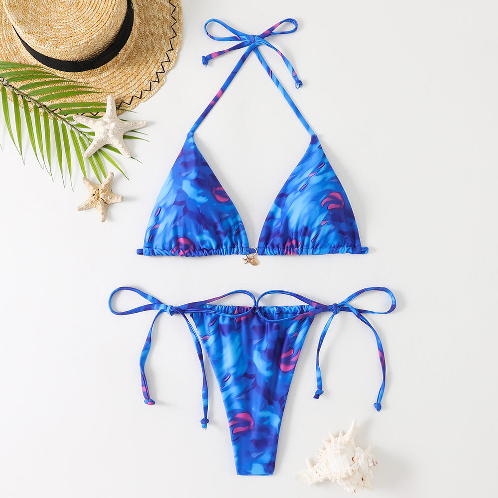Sexy floral halterneck bikini