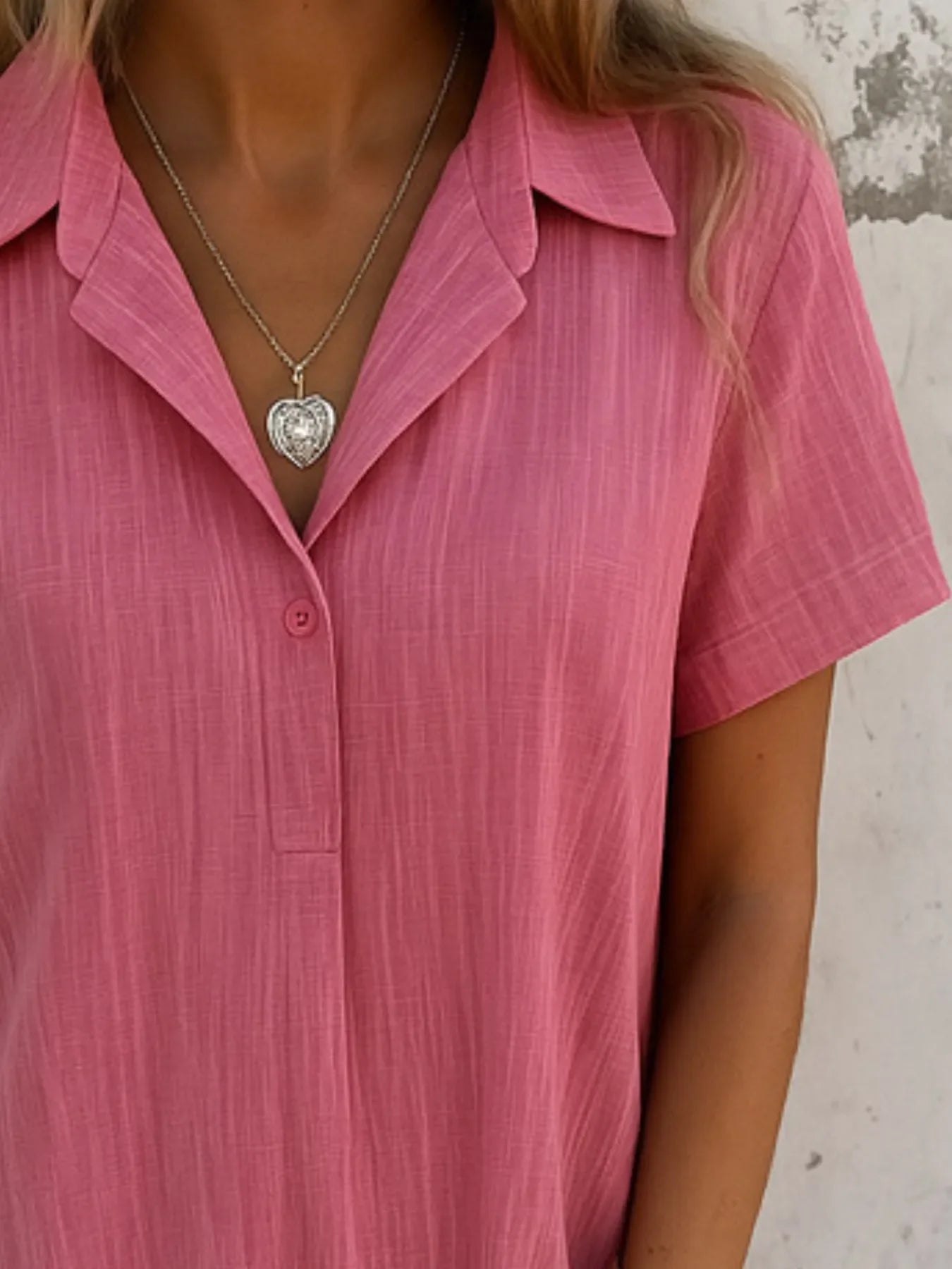 Full Size Short Sleeve Shirt Dress with Collar Plus Size - tif-shop24.de