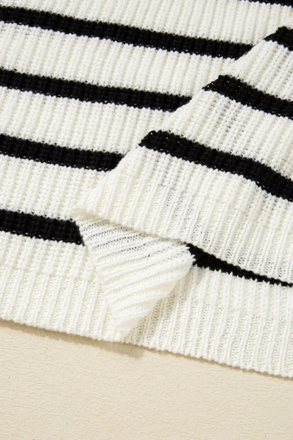 Contrast Striped Drawstring Detail Sleeveless Sweater Dress - tif-shop24.de