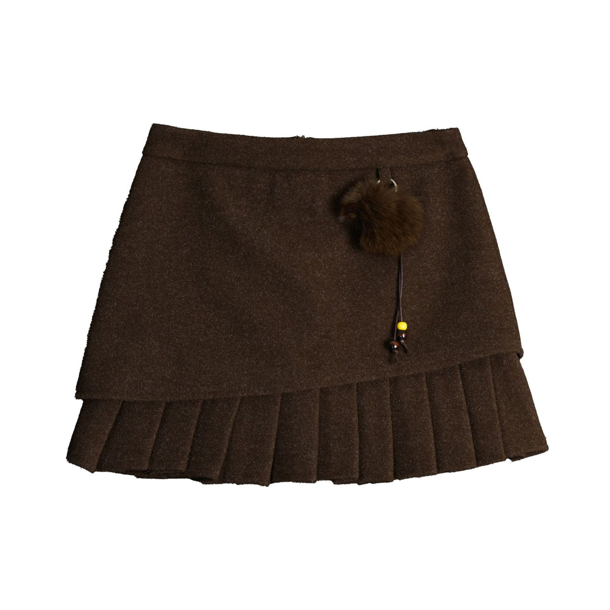 Irregular pleated high waisted A-line skirt