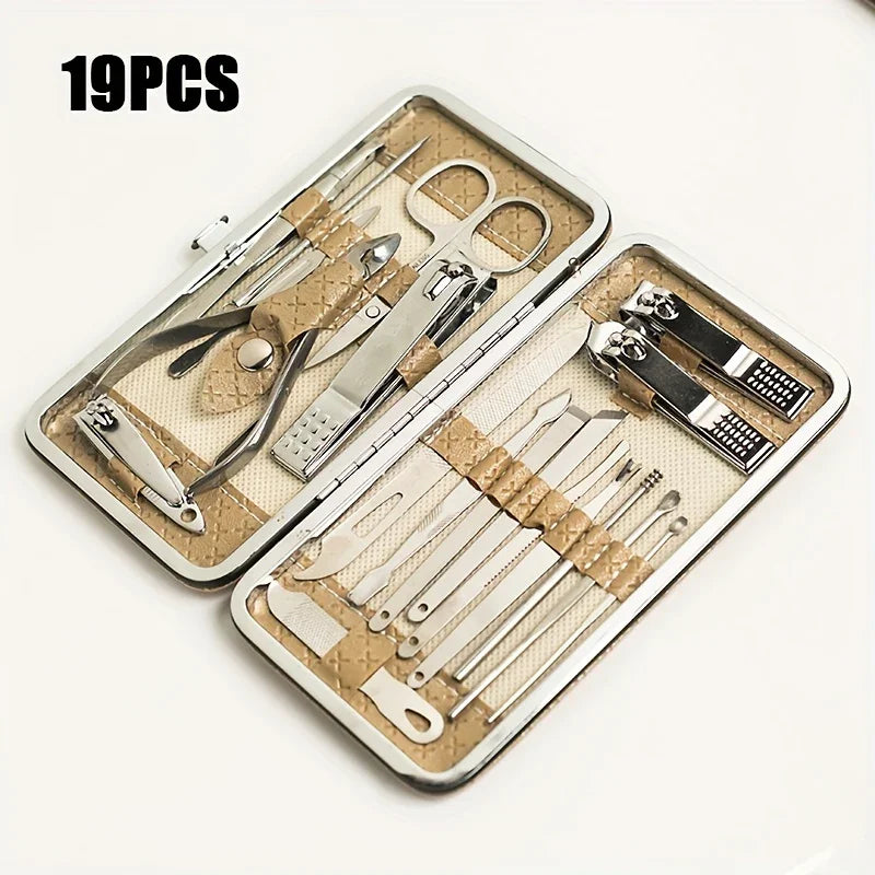 Professionelles Maniküre- Und Pediküre-Set, Nagelknipser, Nagelschneider, Nagelfeilen, Ohrlöffel, Beauty-Tools, Pflegeset Mit Tragbarem Koffer, Für Die Nagelpflege, Für Haushalt Und Reisen | tif-shop24.de