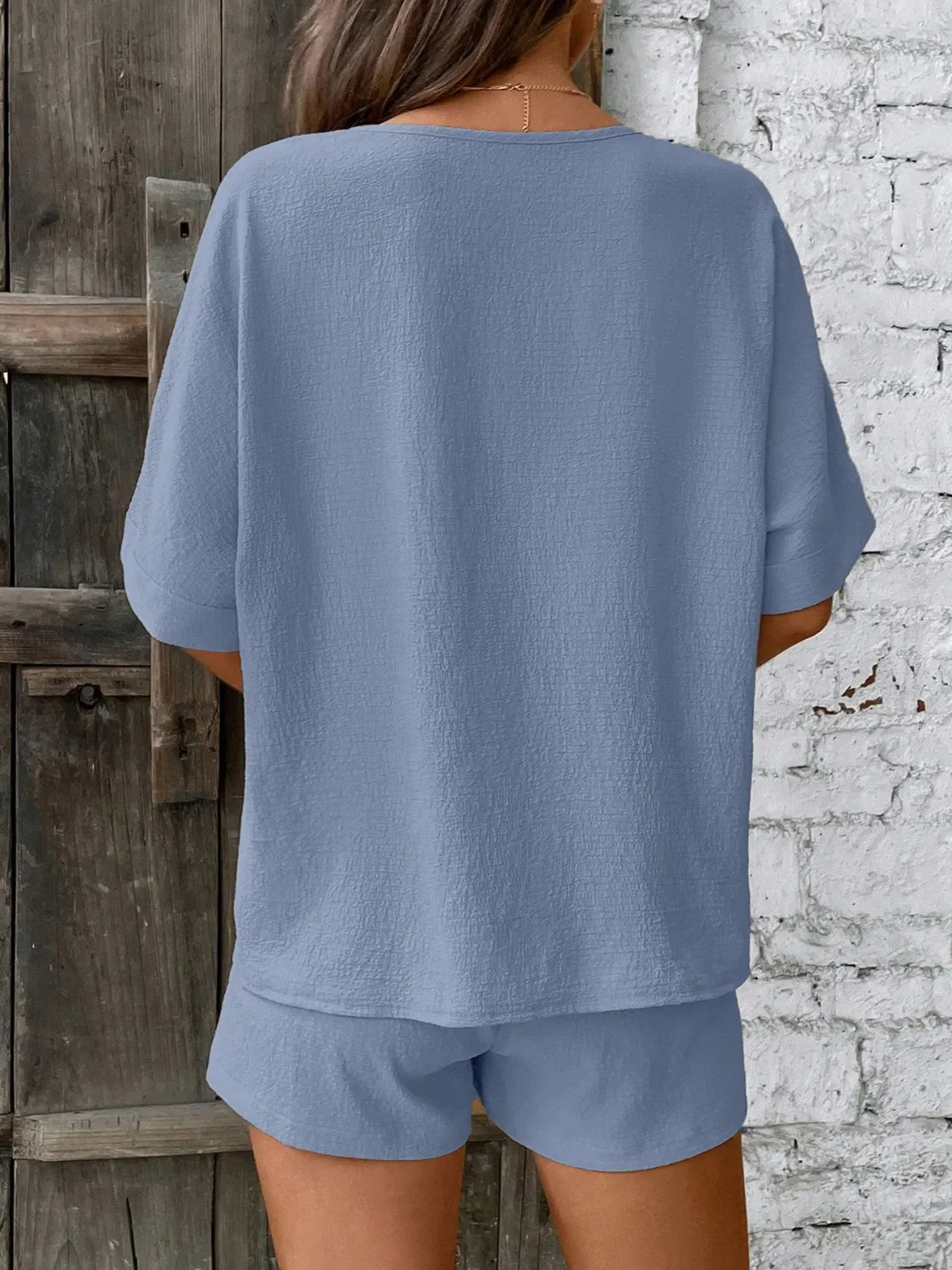 V-Neck Half Sleeve Top and Shorts Set - tif-shop24.de