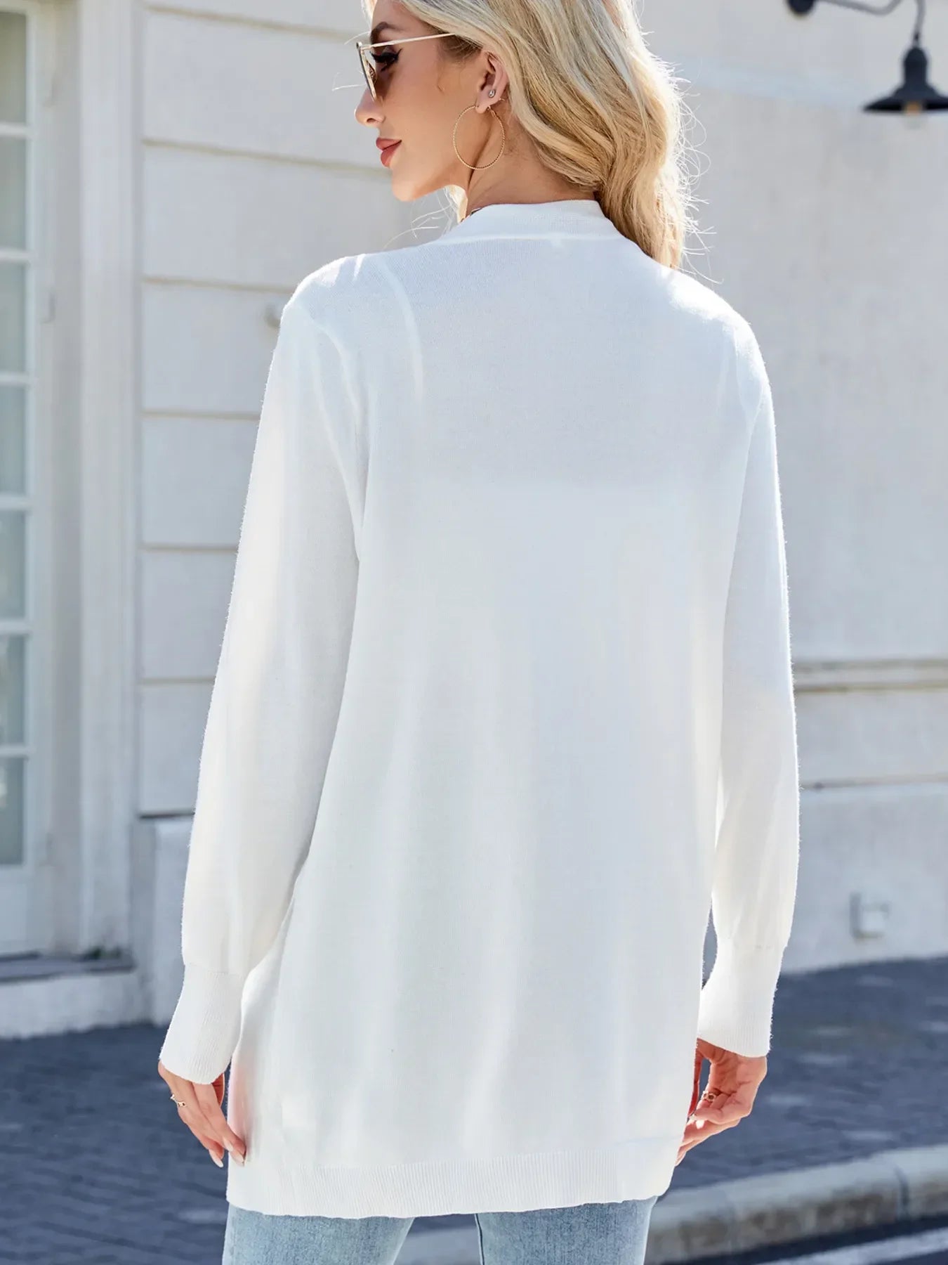 Striped Open Front Cardigan with Relaxed Fit - tif-shop24.de