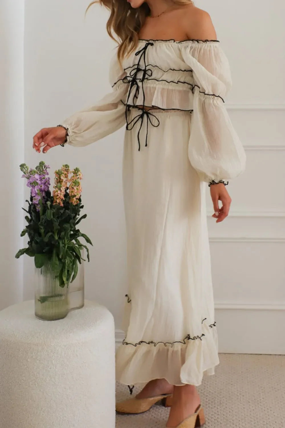 Off-Shoulder Top and Skirt Set - tif-shop24.de