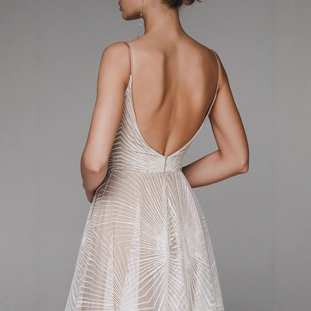 Sexy Strapless Embroidered Sleeveless Dress Evening Gown