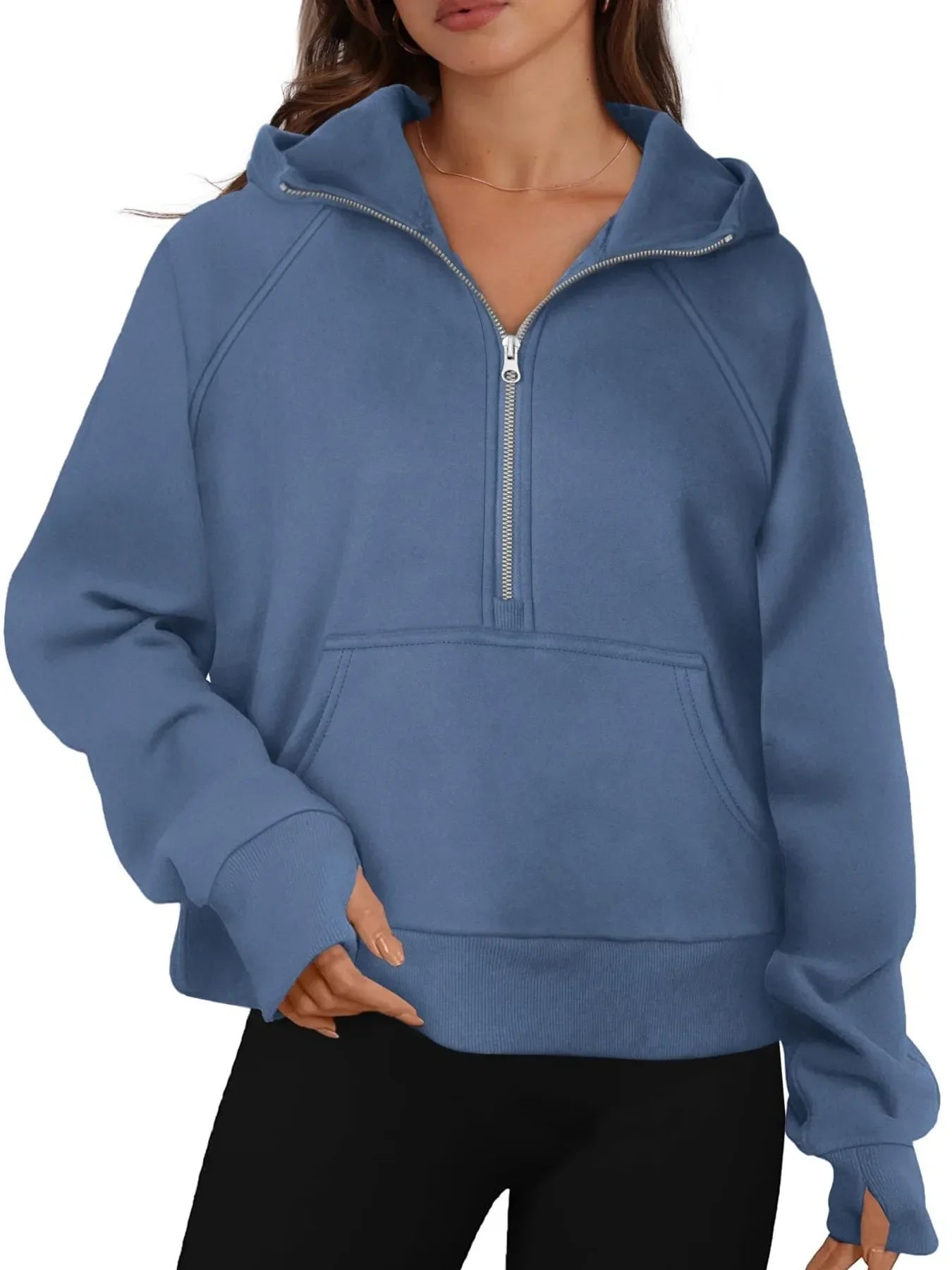 Half-Zip Hoodie with Kangaroo Pocket - tif-shop24.de