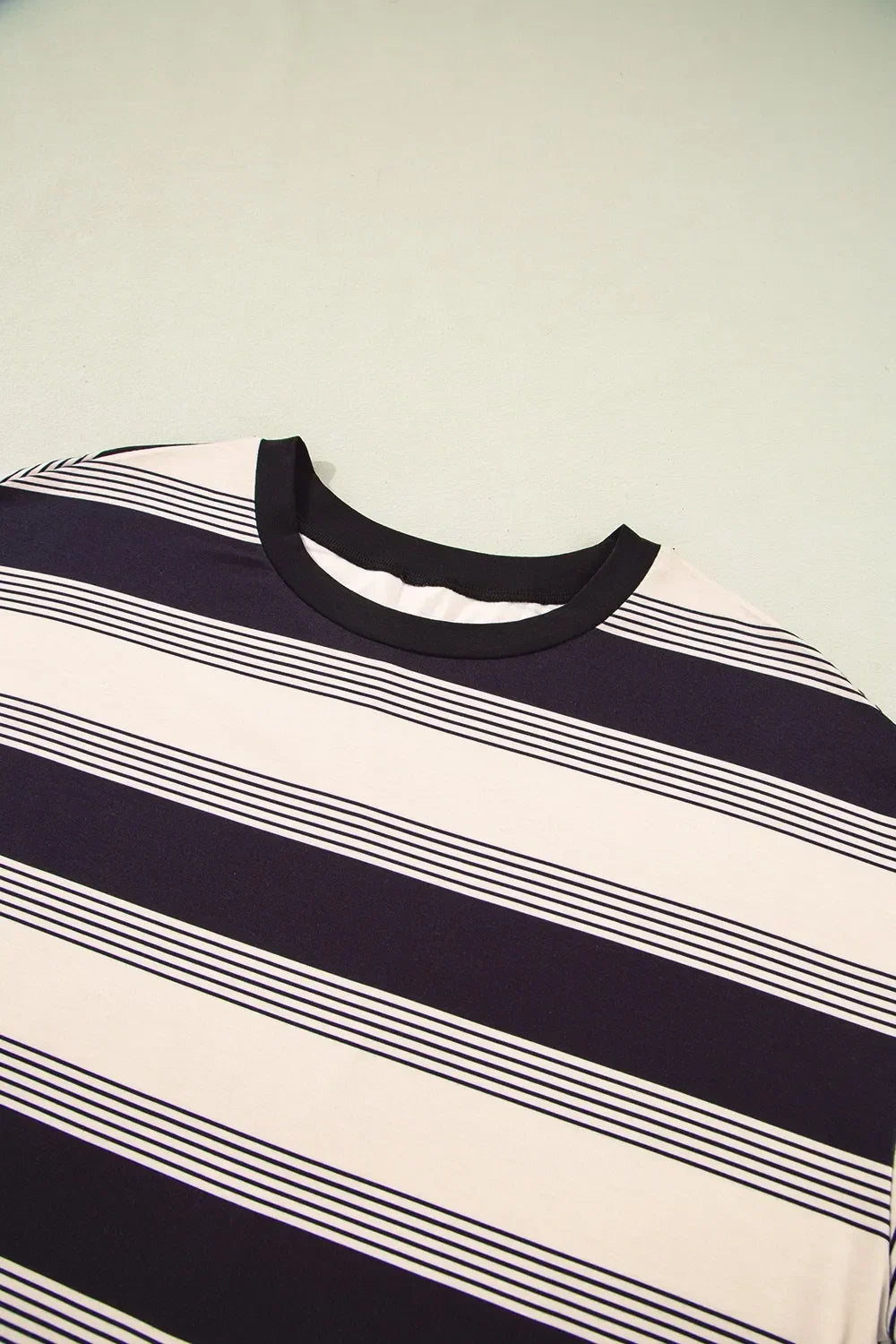 Stripe Half Sleeve T-Shirt and High Waist Pocketed Shorts Set - tif-shop24.de