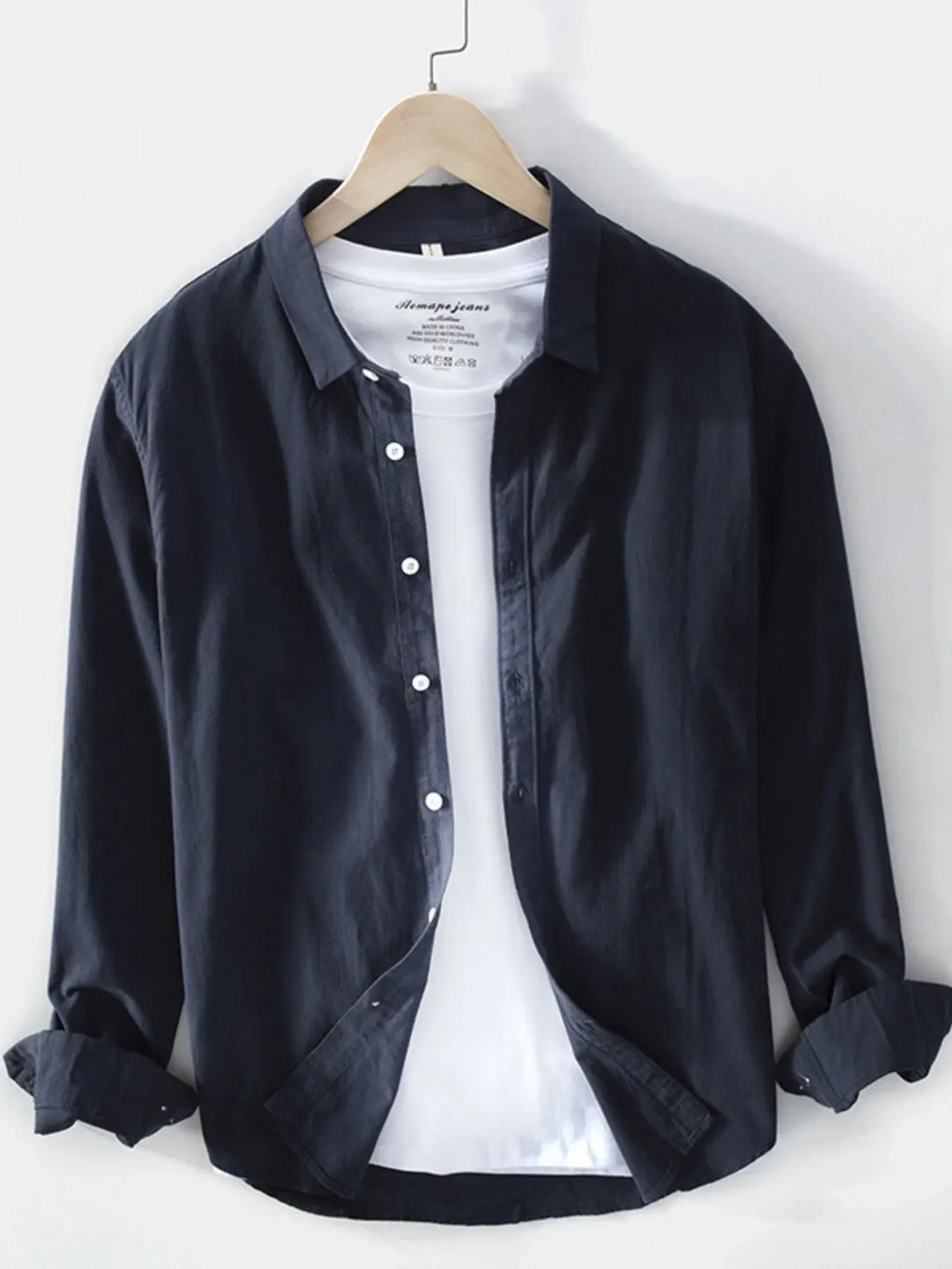 Men's Plus Size Long Sleeve Button-Up Shirt - tif-shop24.de