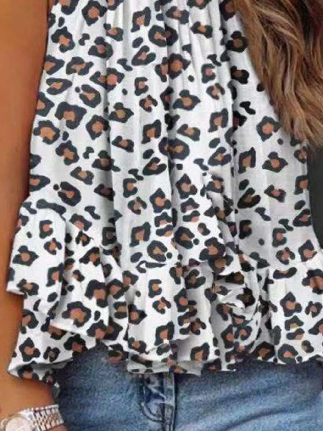 Ruffled Printed Halter Neck Cami Top - tif-shop24.de