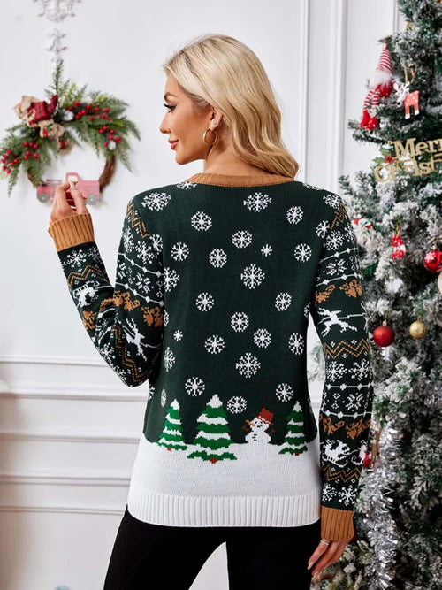 Casual round neck Christmas sweater mit lässigem Stil